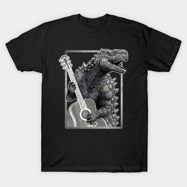 Godzilla Playing Music T-Shirt by Mr.FansArt